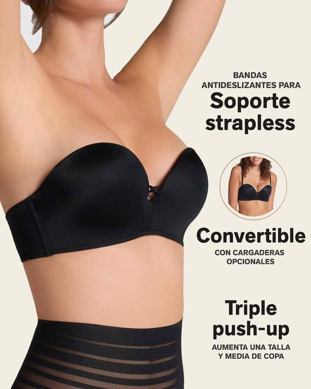 Brasier wow de triple realce ideal como strapless