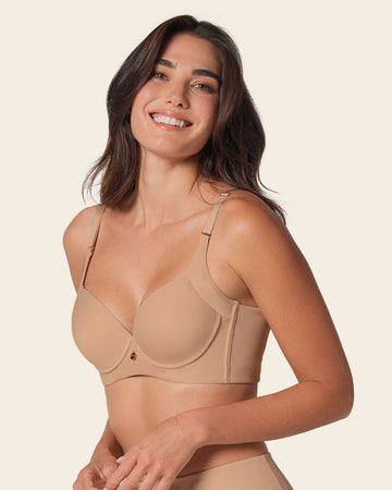 Brasier de realce suave y cubrimiento alto en sisa y espalda Cover Bra#color_801-cafe-medio