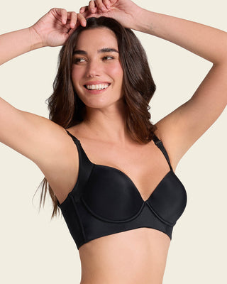 High Profile Bra + Stripe Undetectable Panty en Negro