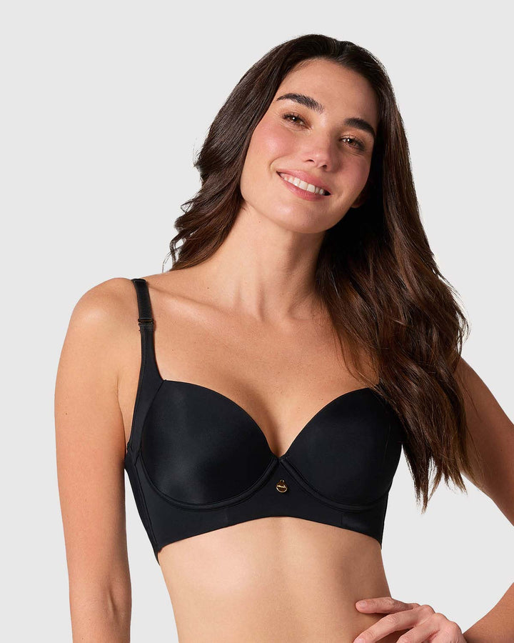 Brasier de realce suave y cubrimiento alto en sisa y espalda Cover Bra