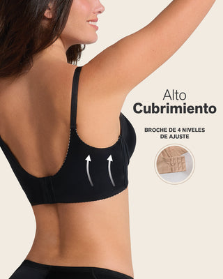 Brasier de realce suave y cubrimiento alto en sisa y espalda Cover Bra#color_700-negro