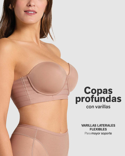 Brasier tipo bustier support strapless#color_000-blanco