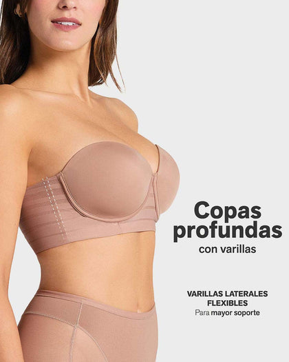 Brasier tipo bustier Support Strapless#color_857-cafe-medio