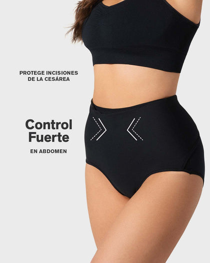 Faja pantalón postparto de compresión fuerte#color_700-negro