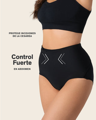 Faja pantalón postparto de compresión fuerte#color_700-negro