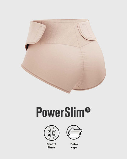 Faja pantalón postparto de compresión fuerte#color_802-cafe-claro