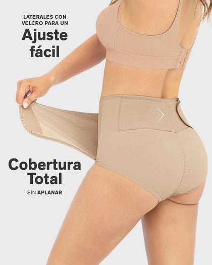 Faja pantalón postparto de compresión fuerte#color_802-cafe-claro