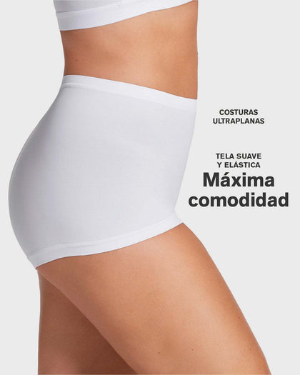 Panty tipo bóxer de ajuste perfecto#color_000-blanco