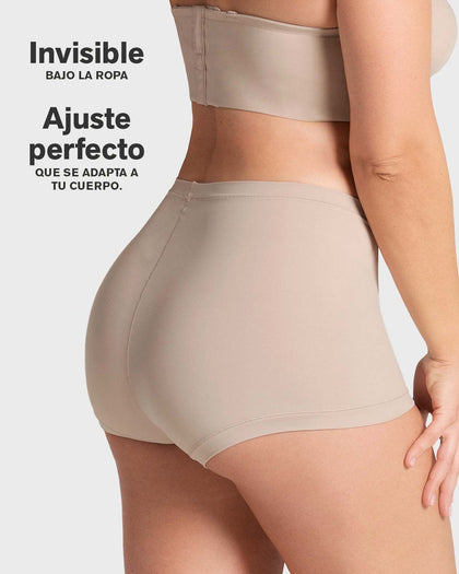 Panty tipo bóxer de ajuste perfecto#color_c06-marfil-estampado-hojas