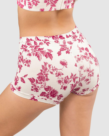 Panty tipo bóxer de ajuste perfecto#color_c06-marfil-estampado-hojas