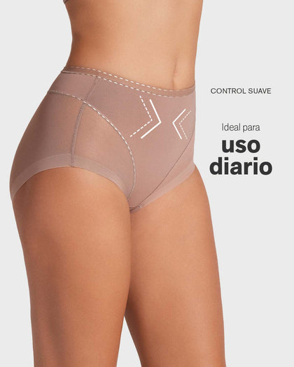Panty clásico invisible con tul#color_857-cafe-medio