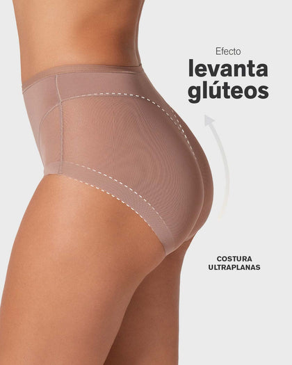 Panty clásico invisible con tul#color_857-cafe-medio