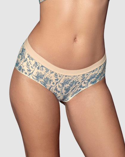 Hípster cómodo y suave de buen cubrimiento#color_b97-estampado-flores-azul