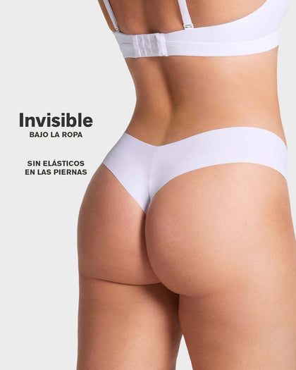 Panty brasilera invisible ultraplano sin elásticos y de pocas costuras#color_000-blanco