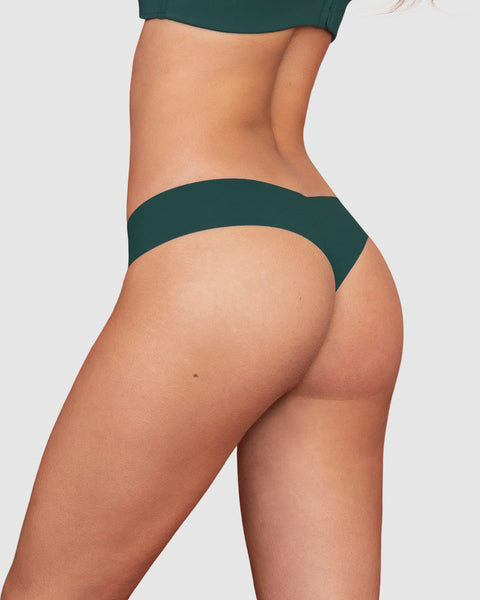 Panty brasilera invisible ultraplano sin elásticos y de pocas costuras#color_171-verde-oscuro