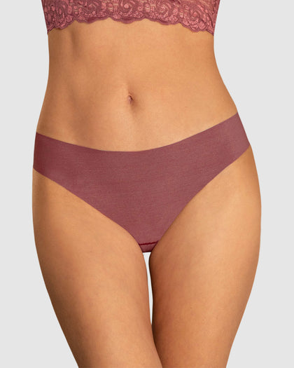 Panty brasilera invisible ultraplano sin elásticos y de pocas costuras#color_331-vino-empolvado