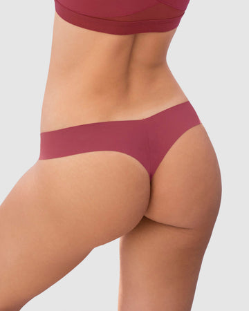 Panty brasilera invisible ultraplano sin elásticos y de pocas costuras#color_484-rojo-medio
