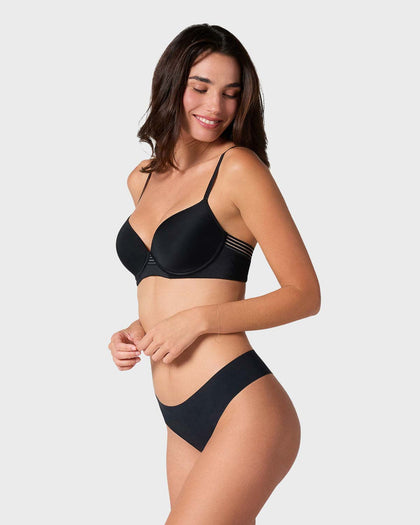 Panty brasilera invisible ultraplano sin elásticos y de pocas costuras#color_785-negro-jaspe