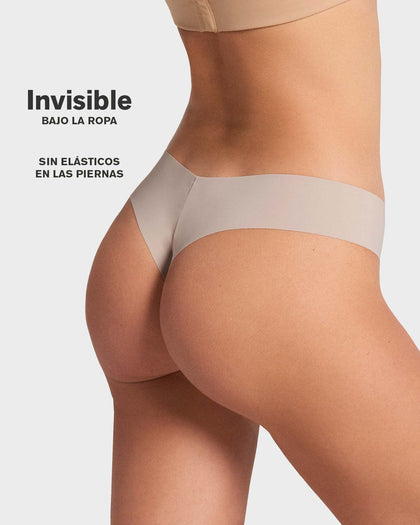 Panty brasilera invisible ultraplano sin elásticos y de pocas costuras#color_802-cafe-claro