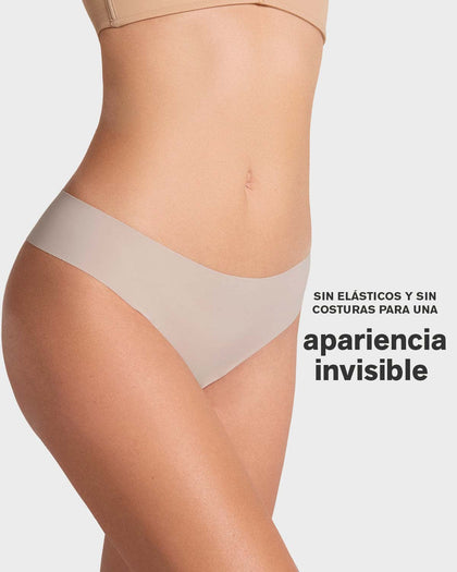 Panty brasilera invisible ultraplano sin elásticos y de pocas costuras#color_430-vino