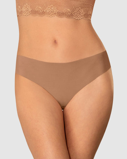 Panty brasilera invisible ultraplano sin elásticos y de pocas costuras#color_a19-cafe-claro
