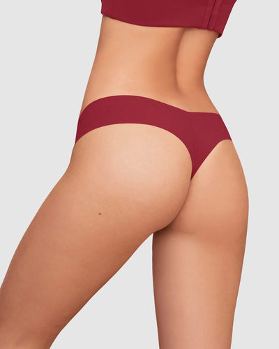 Panty brasilera invisible ultraplano sin elásticos y de pocas costuras#color_a40-rojo