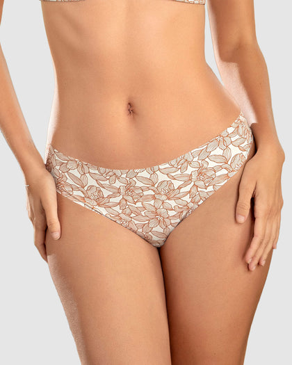 Panty brasilera invisible ultraplano sin elásticos y de pocas costuras#color_b94-marfil-estampado