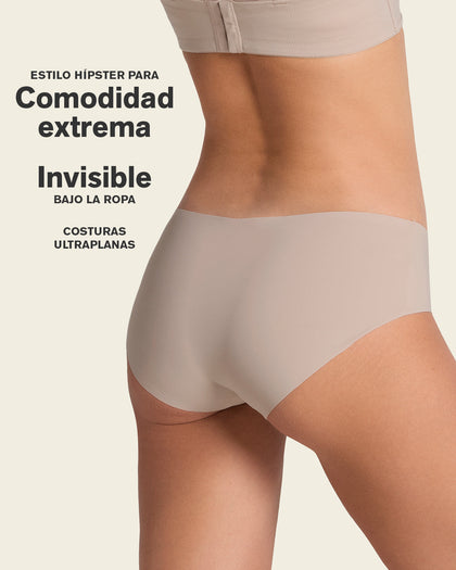 Panty hípster invisible ultraplano sin elásticos y de pocas costuras