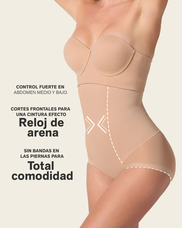 Panty faja de tiro alto y compresión de abdomen invisible en glúteos