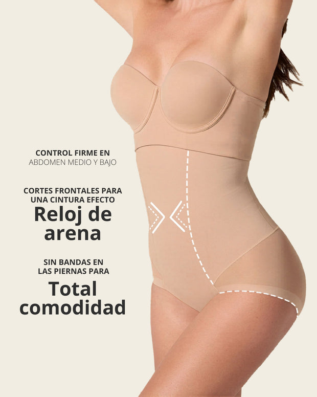 Panty faja de tiro alto y compresión de abdomen invisible en glúteos
