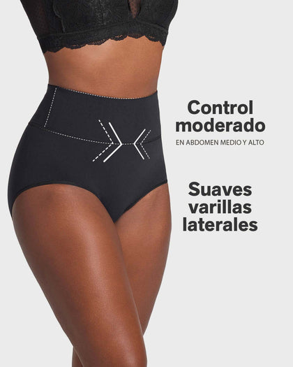 Panty faja de compresión moderada tiro alto en SkinFuse®#color_700-negro