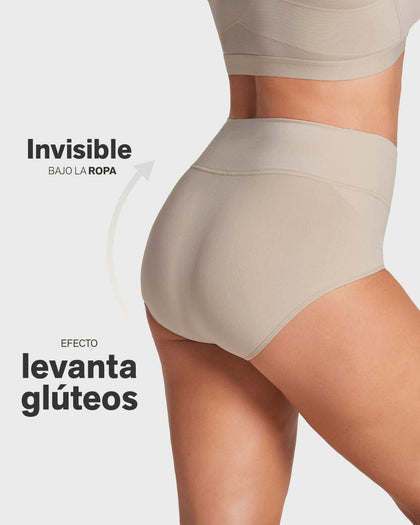 Panty faja de compresión moderada tiro alto en SkinFuse®#color_802-cafe-claro