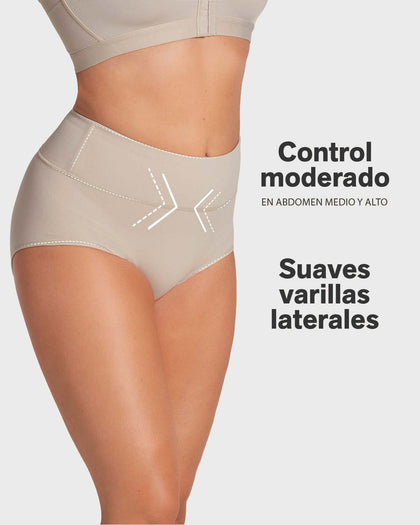 Panty faja de compresión moderada tiro alto en SkinFuse®#color_802-cafe-claro