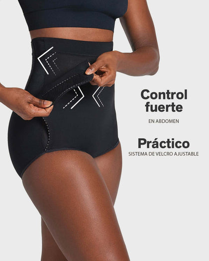 Panty faja postparto y postquirúrgico con laterales en velcro#color_700-negro