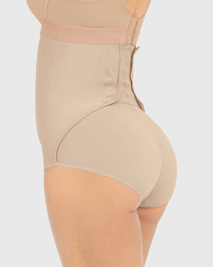 Faja pantalón postquirúrgica con laterales en velcro#color_802-cafe-claro