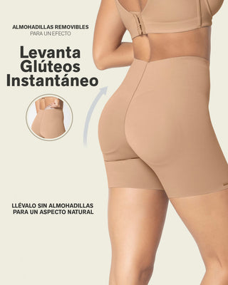 Short de control con almohadillas removibles levanta glúteos#color_801-cafe-medio