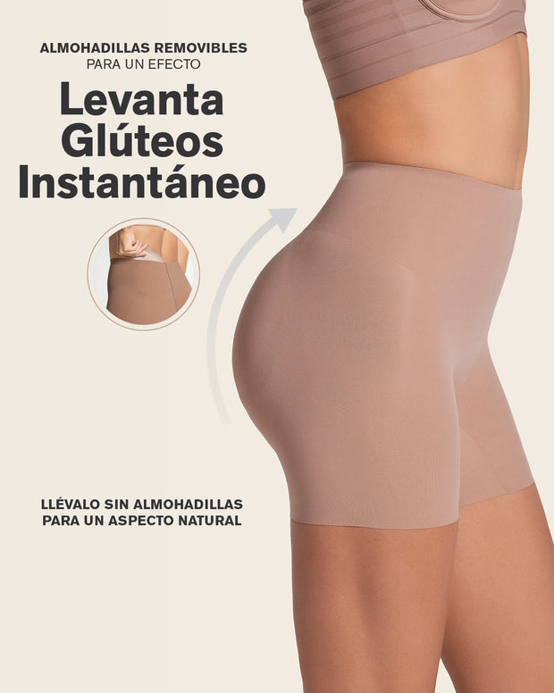 Short de compresión con almohadillas removibles levanta cola