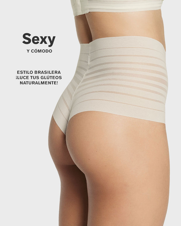 Panty brasilera tiro alto de control suave de abdomen