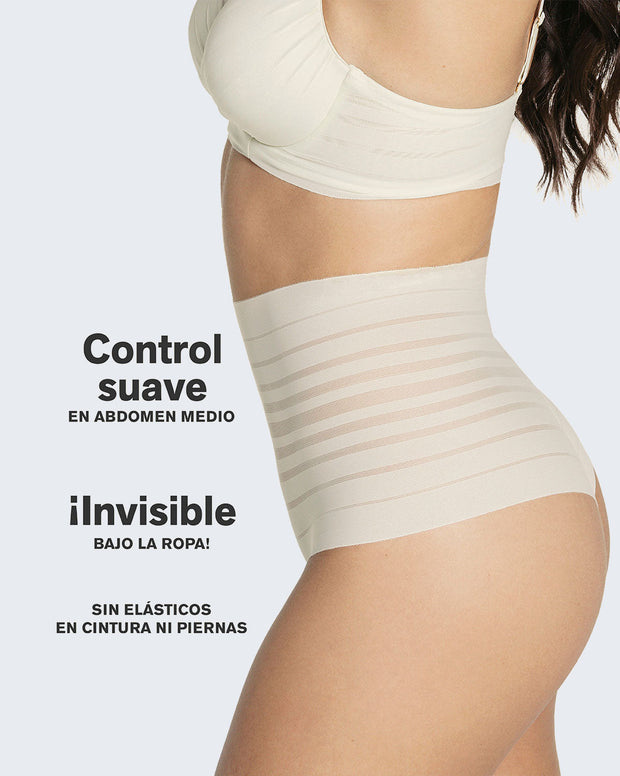 Panty brasilera tiro alto de control suave de abdomen