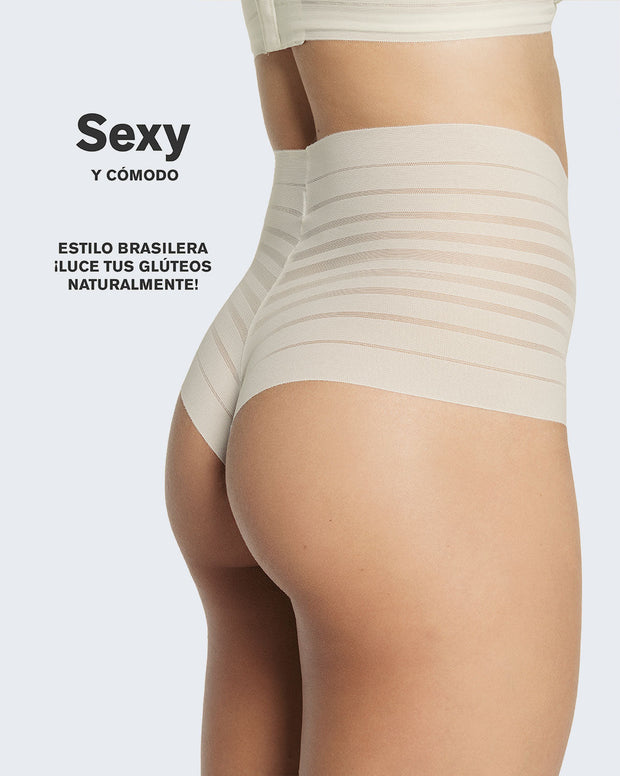 Panty brasilera tiro alto de control suave de abdomen