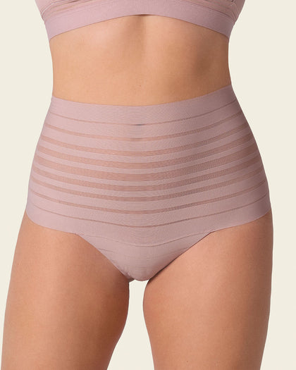 Panty alto de compresión suave con SmartLace® en bandas#color_281-palo-de-rosa