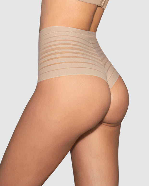 Panty brasilera tiro alto de control suave de abdomen