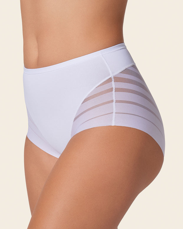 High Profile Bra + Stripe Undetectable Panty en Blanco