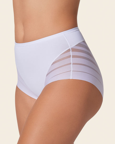 Panty faja clásico con compresión moderada de abdomen y bandas en tul#color_000-blanco