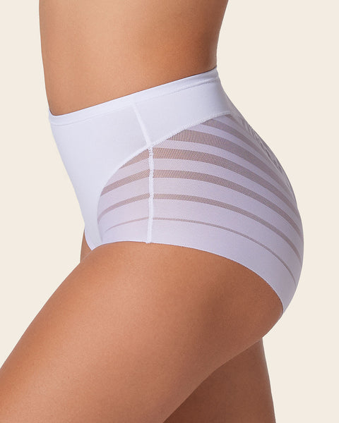 Panty faja clásico con compresión moderada de abdomen y bandas en tul#color_000-blanco