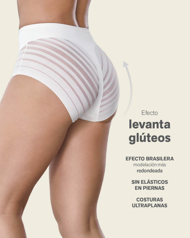 High Profile Bra + Stripe Undetectable Panty en Blanco