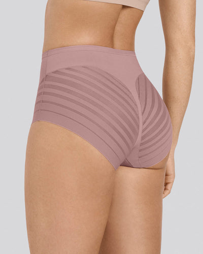 Panty faja clásico con compresión moderada de abdomen y bandas en tul#color_281-palo-de-rosa