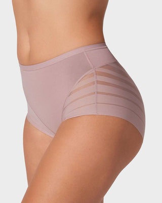 Panty faja clásico con compresión moderada de abdomen y bandas en tul#color_281-palo-de-rosa