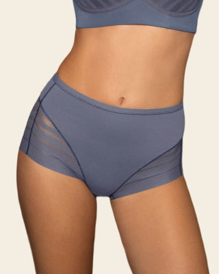 Panty faja clásico con control moderado de abdomen y bandas en tul#color_525-azul