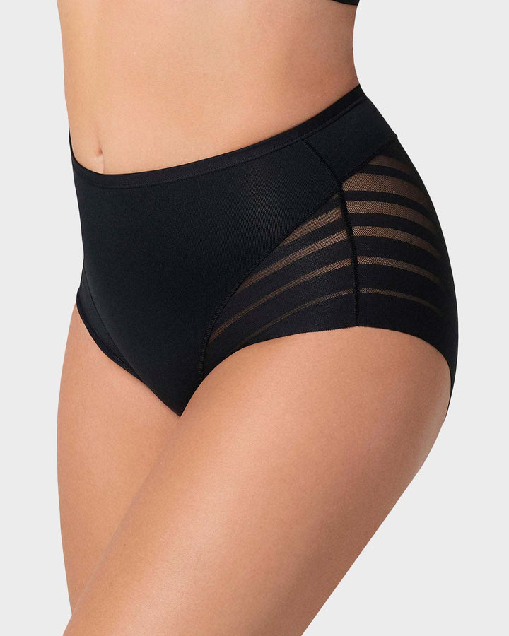 Panty faja clásico con compresión moderada de abdomen y bandas en tul